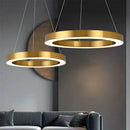 GobekUsa Circular Gold Ring LED Pendant Light for Dining Room and Living Room