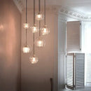 GobekUsa Clear Glass Ball Pendant Light Chandelier for Living Room Dining Room Home Decor