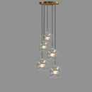 GobekUsa Clear Glass Ball Pendant Light Chandelier for Living Room Dining Room Home Decor