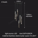 GobekUsa Crystal Chrome LED Chandelier: Elegant Duplex Stair Lighting for Modern Interiors