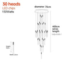 GobekUsa Crystal LED Pendant Light: Luxury Lighting Fixture for Living Room, Bedroom, Hotel & Shop