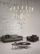 GobekUsa Crystal Water-drop Ceiling Chandelier: Elegant Dining Table Lighting Fixture