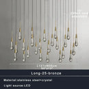 GobekUsa Crystal Water-drop Ceiling Chandelier: Elegant Dining Table Lighting Fixture