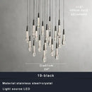 GobekUsa Crystal Water-drop Ceiling Chandelier: Elegant Dining Table Lighting Fixture