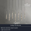 GobekUsa Crystal Water-drop Ceiling Chandelier: Elegant Dining Table Lighting Fixture