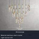 GobekUsa Crystal Water-drop Ceiling Chandelier: Elegant Dining Table Lighting Fixture