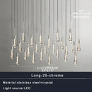 GobekUsa Crystal Water-drop Ceiling Chandelier: Elegant Dining Table Lighting Fixture