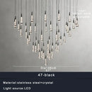 GobekUsa Crystal Water-drop Ceiling Chandelier: Elegant Dining Table Lighting Fixture