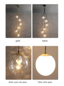 GobekUsa Glass Ball LED Chandelier, Modern Minimalist Loft Villa Staircase Decor