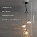 GobekUsa Glass Ball LED Chandelier, Modern Minimalist Loft Villa Staircase Decor