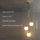 GobekUsa Glass Ball LED Chandelier, Modern Minimalist Loft Villa Staircase Decor
