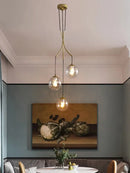 GobekUsa Glass Ball LED Chandelier, Modern Minimalist Loft Villa Staircase Decor
