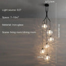 GobekUsa Glass Ball LED Chandelier, Modern Minimalist Loft Villa Staircase Decor