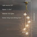 GobekUsa Glass Ball LED Chandelier, Modern Minimalist Loft Villa Staircase Decor