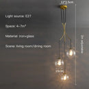 GobekUsa Glass Ball LED Chandelier, Modern Minimalist Loft Villa Staircase Decor