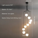 GobekUsa Glass Ball LED Chandelier, Modern Minimalist Loft Villa Staircase Decor