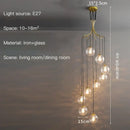 GobekUsa Glass Ball LED Chandelier, Modern Minimalist Loft Villa Staircase Decor