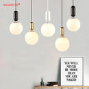 GobekUsa Glass Ball LED Bedside Pendant Lamp