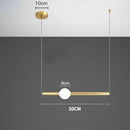 GobekUsa Glass Rod Pendant Light - Modern Long Hanging Lamp for Living Room, Bedroom & Shop