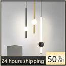 GobekUsa Glass Rod Pendant Light - Modern Long Hanging Lamp for Living Room, Bedroom & Shop
