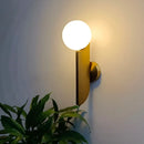 GobekUsa Glass Ball Wall Lamps Gold LED Mirror Light for Dining Living Bedroom