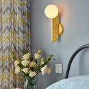 GobekUsa Glass Ball Wall Lamps Gold LED Mirror Light for Dining Living Bedroom