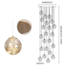 GobekUsa Glass Chandelier: Gold LED Staircase Lighting, Minimalist Design