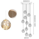GobekUsa Glass Chandelier: Gold LED Staircase Lighting, Minimalist Design