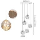 GobekUsa Glass Chandelier: Gold LED Staircase Lighting, Minimalist Design