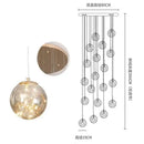 GobekUsa Glass Chandelier: Gold LED Staircase Lighting, Minimalist Design
