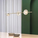GobekUsa Glass LED Chandeliers Gold Metal 3000K: Restaurant Parlor Kitchen Dining Lighting