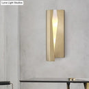 GobekUsa Minimalist LED Wall Sconce Light in Gold for Living Room - Metal Rectangle Wall Mount Lamp