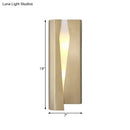 GobekUsa Minimalist LED Wall Sconce Light in Gold for Living Room - Metal Rectangle Wall Mount Lamp