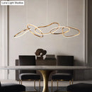 GobekUsa Modern Minimalist Golden LED 5-6 Ring Hanging Light for Dining Room
