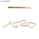 GobekUsa Modern Minimalist Golden LED 5-6 Ring Hanging Light for Dining Room