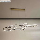 GobekUsa Modern Minimalist Golden LED 5-6 Ring Hanging Light for Dining Room