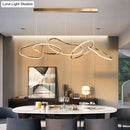 GobekUsa Modern Minimalist Golden LED 5-6 Ring Hanging Light for Dining Room