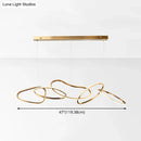 GobekUsa Modern Minimalist Golden LED 5-6 Ring Hanging Light for Dining Room