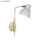 GobekUsa Minimalist Metal Wall Mounted Light with Dome Shade - Rectangular Arm Sconce in Grey/White/Green, 5.5" Wide