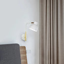 GobekUsa Minimalist Metal Wall Mounted Light with Dome Shade - Rectangular Arm Sconce in Grey/White/Green, 5.5" Wide