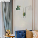 GobekUsa Minimalist Metal Wall Mounted Light with Dome Shade - Rectangular Arm Sconce in Grey/White/Green, 5.5" Wide