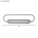 GobekUsa Acrylic Oval LED Wall Sconce with Modern Styling and Warm/White Light - Available in Black/White Mirror Finish - 3 Width Options (18"/23.5"/31.5")