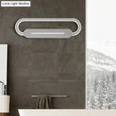 GobekUsa Acrylic Oval LED Wall Sconce with Modern Styling and Warm/White Light - Available in Black/White Mirror Finish - 3 Width Options (18"/23.5"/31.5")