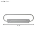 GobekUsa Acrylic Oval LED Wall Sconce with Modern Styling and Warm/White Light - Available in Black/White Mirror Finish - 3 Width Options (18"/23.5"/31.5")