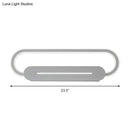 GobekUsa Acrylic Oval LED Wall Sconce with Modern Styling and Warm/White Light - Available in Black/White Mirror Finish - 3 Width Options (18"/23.5"/31.5")
