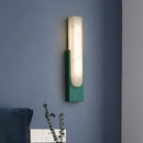 GobekUsa Grey Metal LED Marble Wall Sconce Lamp for Nordic Modern Bedroom