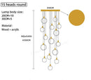GobekUsa LED Wooden Staircase Chandelier Ceiling Lights - Modern Hanging Pendant Lamps