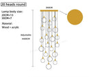 GobekUsa LED Wooden Staircase Chandelier Ceiling Lights - Modern Hanging Pendant Lamps
