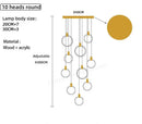 GobekUsa LED Wooden Staircase Chandelier Ceiling Lights - Modern Hanging Pendant Lamps