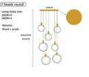 GobekUsa LED Wooden Staircase Chandelier Ceiling Lights - Modern Hanging Pendant Lamps